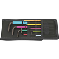 9-PC Multi-Colour Blacklaser L-Hex Key Set, SAE WER05022639001 | ToolDiscounter