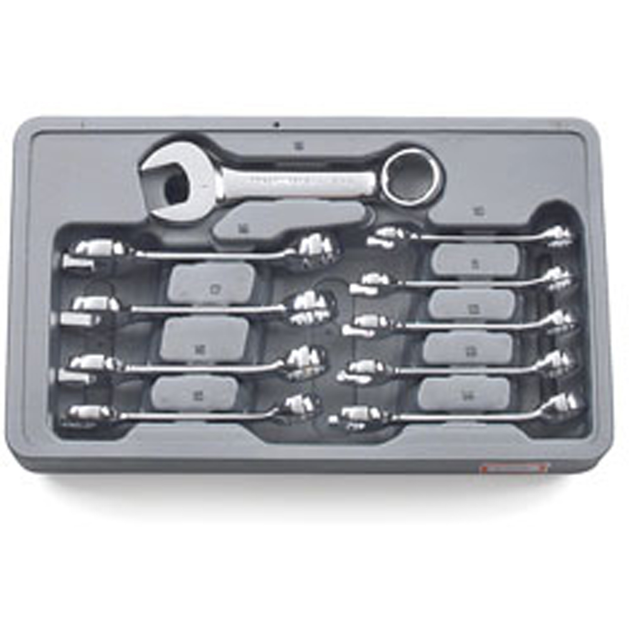 GearWrench 81904 10 Pc 12-Pt Metric Stubby Combination Wrench Set